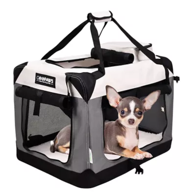 Jespet Soft Dog Crate, Portable Folding Travel Kennel for Dogs, Light Grey - Image 1