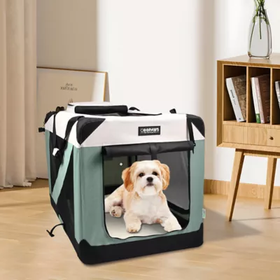 Jespet Soft Dog Crate, Portable Folding Travel Kennel for Dogs, Shale Green - Image 6