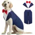 Kuoser Blue Dog Tuxedo Suit & Bandana Set, Formal Dog Clothing for Weddings, Parties, & Events image thumbnail 1