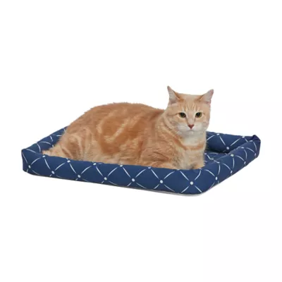 Midwest® QuietTime Ashton Bolster Bed For Pets, Machine Washable & Dryable, Blue - Image 1