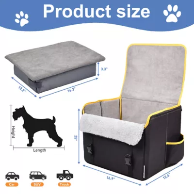 GOOPAWS Dog Car Seat, Travel Booster Seat for Dogs, 16 Inch - Image 3
