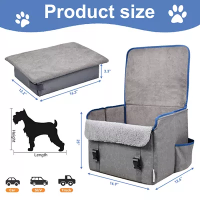GOOPAWS Dog Car Seat, Travel Booster Seat for Dogs, 16 Inch - Image 3