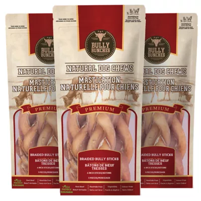 Bully Bunches - 6 Inch Braided Bully Stick, 3 Packs, 3 count each - Image 1
