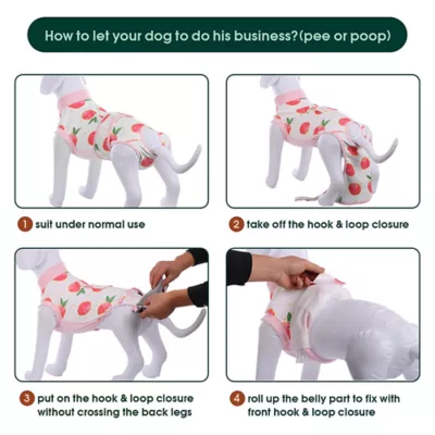 Kuoser Dog Recovery Suit, Recovery Onesie for Dogs, Post-Surgery Apparel, Peach - Image 4