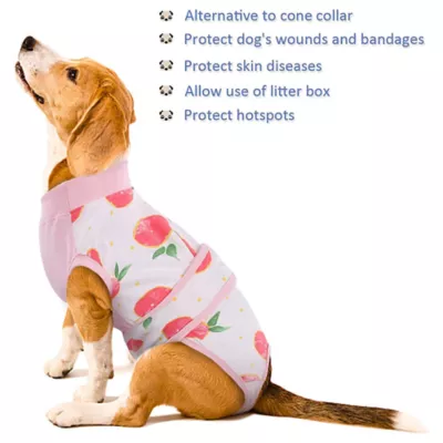 Kuoser Dog Recovery Suit, Recovery Onesie for Dogs, Post-Surgery Apparel, Peach - Image 7