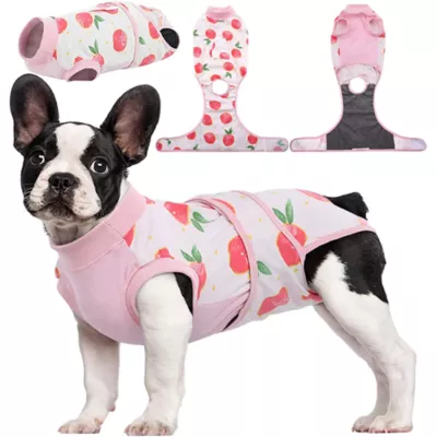 Kuoser Dog Recovery Suit, Recovery Onesie for Dogs, Post-Surgery Apparel, Peach - Image 1