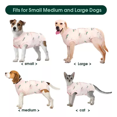 Kuoser Dog Surgery Recovery Shirt, Post-Surgery Dog Apparel, Cone Alternative, Peach - Image 3