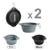 GOOPAWS 2 Pack Collapsible Silicone Dog Bowls, Non-Skid Travel Pet Bowls, Black & Grey image thumbnail 2