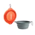 GOOPAWS 2 Pack Collapsible Silicone Dog Bowls, Non-Skid Travel Pet Bowls, Orange & Grey image thumbnail 1