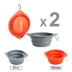 GOOPAWS 2 Pack Collapsible Silicone Dog Bowls, Non-Skid Travel Pet Bowls, Orange & Grey image thumbnail 2