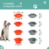 GOOPAWS 2 Pack Collapsible Silicone Dog Bowls, Non-Skid Travel Pet Bowls, Orange & Grey image thumbnail 4