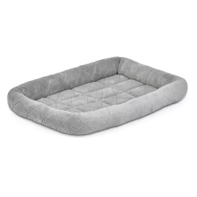 Midwest® QuietTime Deluxe Diamond Stitch Pet Bolster Bed, Machine Washable & Durable, Grey - Image 2