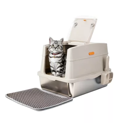 All For Paws Stainless Steel Cat Litter Box Base, Durable & Easy to Clean - Image 1