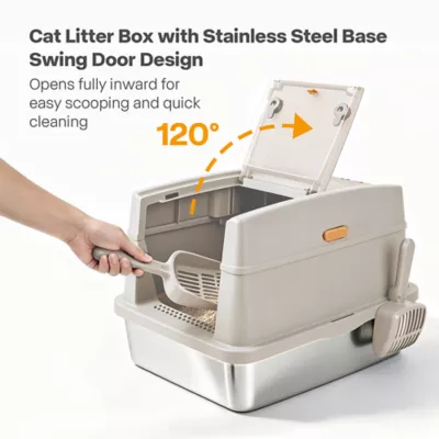 All For Paws Stainless Steel Cat Litter Box Base, Durable & Easy to Clean - Image 3