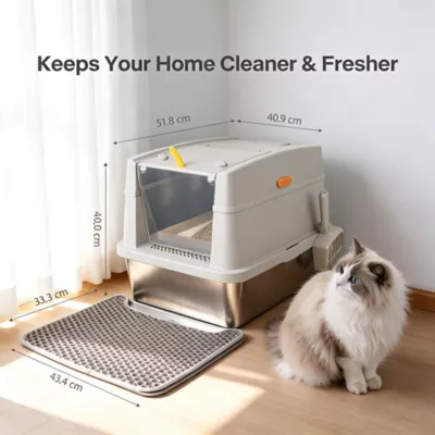 All For Paws Stainless Steel Cat Litter Box Base, Durable & Easy to Clean - Image 7