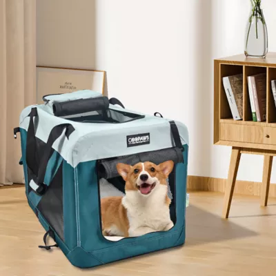 Jespet Soft Dog Crate, Portable Folding Travel Kennel for Dogs, Teal Blue - Image 7