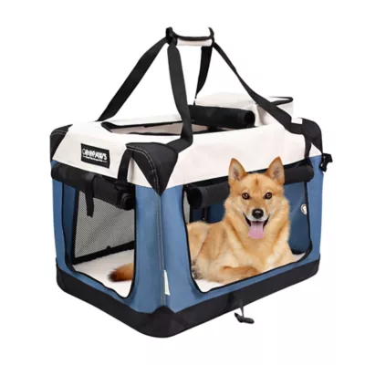 Jespet Soft Dog Crate, Portable Folding Travel Kennel for Dogs, Lake Blue - Image 1