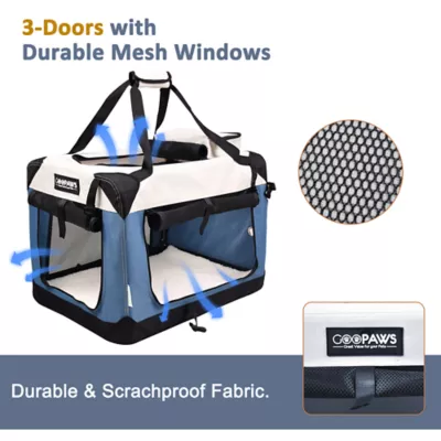 Jespet Soft Dog Crate, Portable Folding Travel Kennel for Dogs, Lake Blue - Image 2