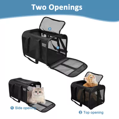 Jespet Soft-Sided Pet Carrier, Portable Travel Carrier for Dogs & Cats, 17 Inch - Image 2