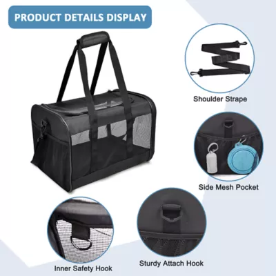 Jespet Soft-Sided Pet Carrier, Portable Travel Carrier for Dogs & Cats, 17 Inch - Image 3