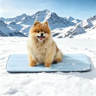 GOOPAWS Cooling Dog Mat, Self-Cooling Pet Bed for Dogs, Non-Slip Indoor & Outdoor Design, Blue - Image 2