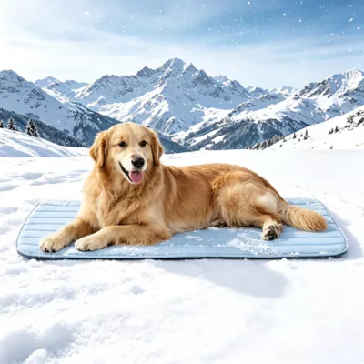 GOOPAWS Cooling Dog Mat, Self-Cooling Pet Bed for Dogs, Non-Slip Indoor & Outdoor Design, Blue - Image 2