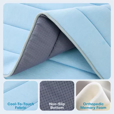 GOOPAWS Cooling Dog Mat, Self-Cooling Pet Bed for Dogs, Non-Slip Indoor & Outdoor Design, Blue - Image 4