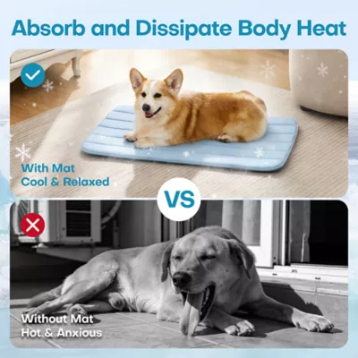 GOOPAWS Cooling Dog Mat, Self-Cooling Pet Bed for Dogs, Non-Slip Indoor & Outdoor Design, Green - Image 6