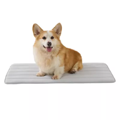 GOOPAWS Cooling Dog Mat, Self-Cooling Pet Bed for Dogs, Non-Slip Indoor & Outdoor Design, Grey - Image 1