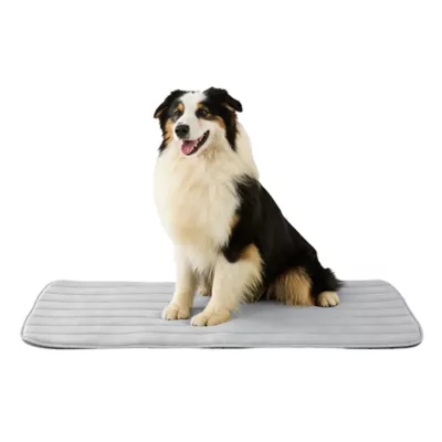 GOOPAWS Cooling Dog Mat, Self-Cooling Pet Bed for Dogs, Non-Slip Indoor & Outdoor Design, Grey - Image 1
