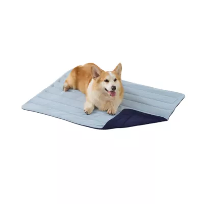 GOOPAWS Reversible Cooling Dog Mat, Self-Cooling Pet Blanket for Dogs, Indoor & Outdoor Use, Blue - Image 1