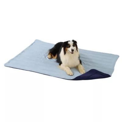 GOOPAWS Reversible Cooling Dog Mat, Self-Cooling Pet Blanket for Dogs, Indoor & Outdoor Use, Blue - Image 1