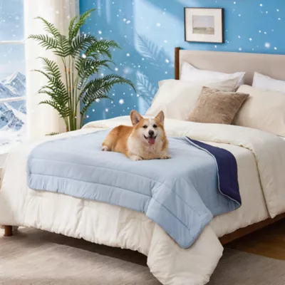 GOOPAWS Reversible Cooling Dog Mat, Self-Cooling Pet Blanket for Dogs, Indoor & Outdoor Use, Blue - Image 2