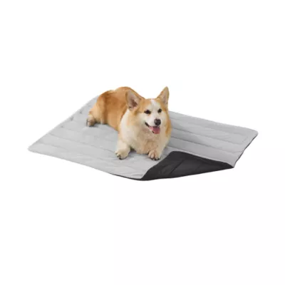 GOOPAWS Reversible Cooling Dog Mat, Self-Cooling Pet Blanket for Dogs, Indoor & Outdoor Use, Grey - Image 1