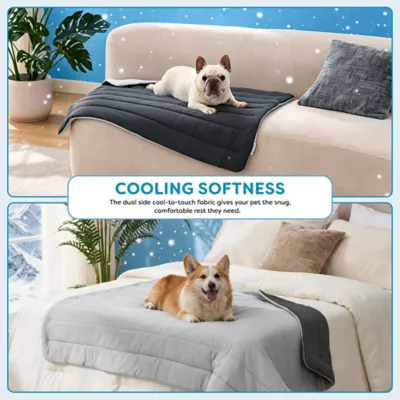 GOOPAWS Reversible Cooling Dog Mat, Self-Cooling Pet Blanket for Dogs, Indoor & Outdoor Use, Grey - Image 5
