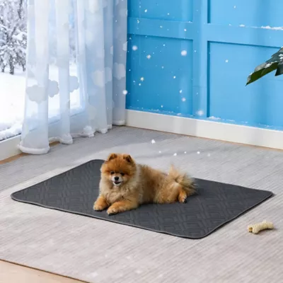 GOOPAWS Waterproof Cooling Dog Mat, Self-Cooling Pet Blanket for Dogs, Non-Slip Design, Dark Grey - Image 2