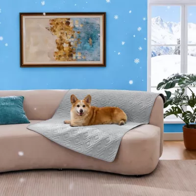 GOOPAWS Waterproof Cooling Dog Mat, Self-Cooling Pet Blanket for Dogs, Non-Slip Design, Light Grey - Image 2