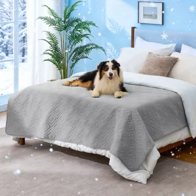 GOOPAWS Waterproof Cooling Dog Mat, Self-Cooling Pet Blanket for Dogs, Non-Slip Design, Light Grey - Image 2
