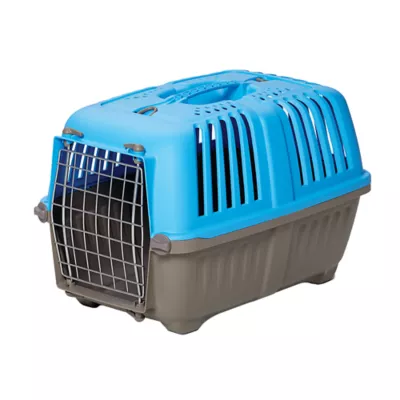 Midwest® Spree Durable Plastic Pet Carrier W/ Built-In Handle & Secure Door, Blue - Image 1