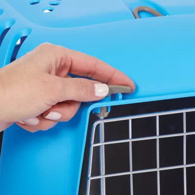 Midwest® Spree Durable Plastic Pet Carrier W/ Built-In Handle & Secure Door, Blue - Image 2