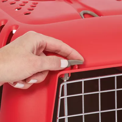 Midwest® Spree Durable Plastic Pet Carrier W/ Built-In Handle & Secure Door, Red - Image 2