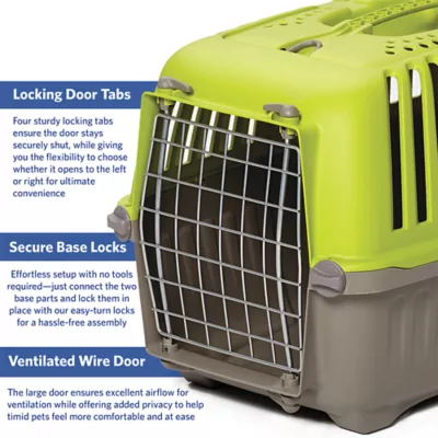 Midwest® Spree Durable Plastic Pet Carrier W/ Built-In Handle & Secure Door, Green - Image 4