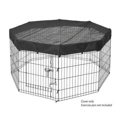 Midwest® Exercise Pen Durable Mesh Top/Sunshade, Secure Jumping & Climbing Pets, Octagon - Image 2