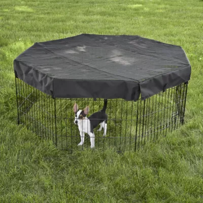 Midwest® Exercise Pen Durable Mesh Top/Sunshade, Secure Jumping & Climbing Pets, Octagon - Image 3