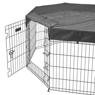 Midwest® Exercise Pen Durable Mesh Top/Sunshade, Secure Jumping & Climbing Pets, Octagon - Image 5