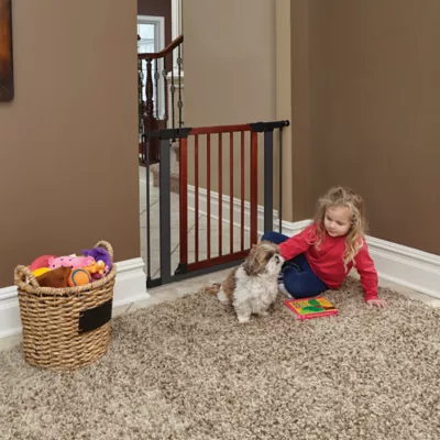 Midwest® Pet Gate W/ Graphite Steel Frame & Decorative Wood, Safety Latch W/ One-Handed Operation - Image 3