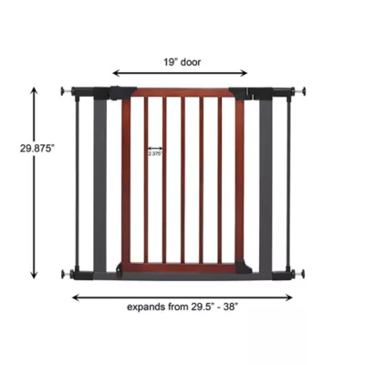 Midwest® Pet Gate W/ Graphite Steel Frame & Decorative Wood, Safety Latch W/ One-Handed Operation - Image 7