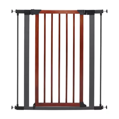 Midwest® Pet Gate W/ Graphite Steel Frame & Decorative Wood, Safety Latch W/ One-Handed Operation - Image 1