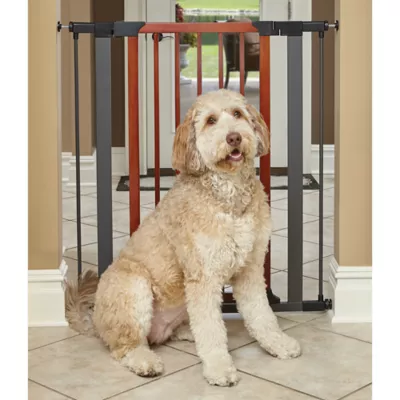 Midwest® Pet Gate W/ Graphite Steel Frame & Decorative Wood, Safety Latch W/ One-Handed Operation - Image 2