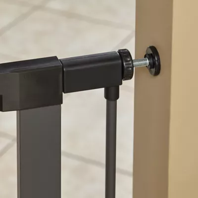 Midwest® Pet Gate W/ Graphite Steel Frame & Decorative Wood, Safety Latch W/ One-Handed Operation - Image 4
